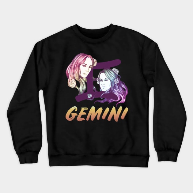 Gemini horoscope Crewneck Sweatshirt by BeDesignerWorld